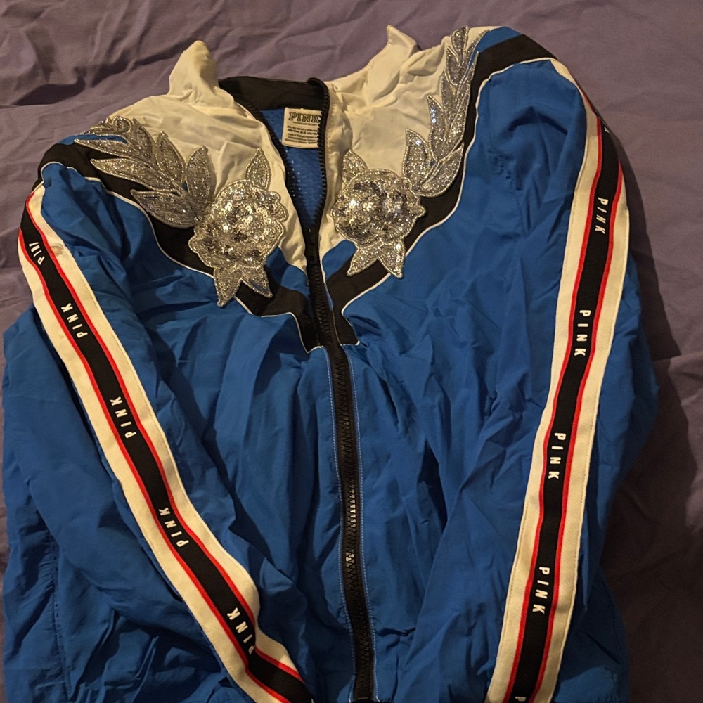 PINK Victoria's Secret Blue and White Jacket